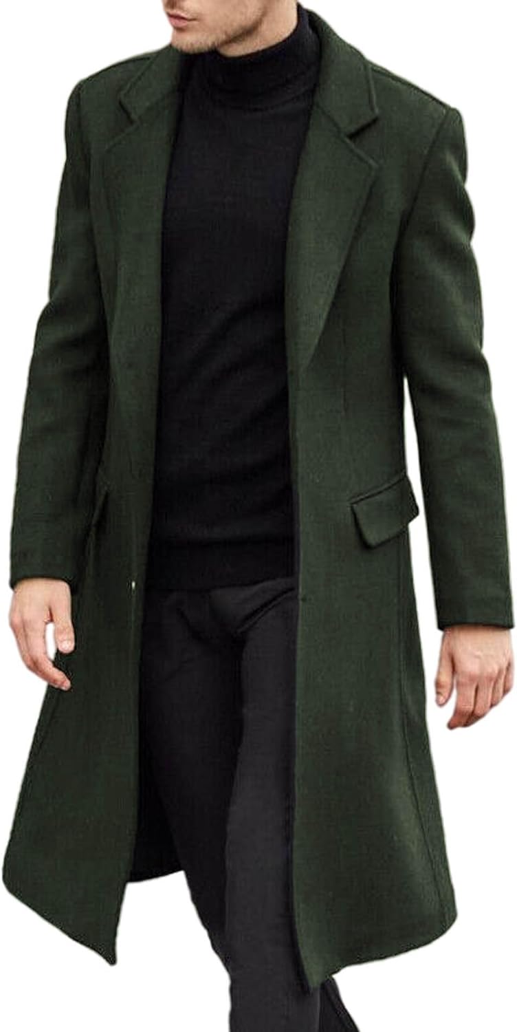 SOMTHRON Men's Casual Trench Coat for Stylish Winter Wear