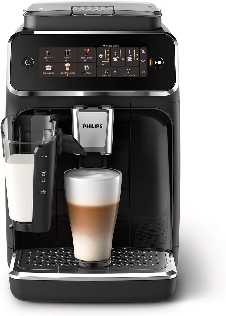 PHILIPS Series 3300 Espresso Machine - LatteGo Milk, SilentBrew, Ceramic Grinder