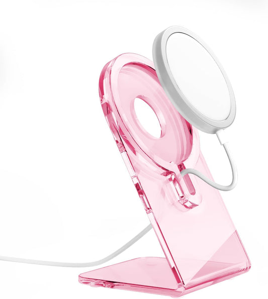 Crystal Clear MagSafe Phone Stand (Pink) by HEWYIOS