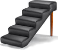 Senneny Black Faux Leather Dog Stairs for Easy Pet Access