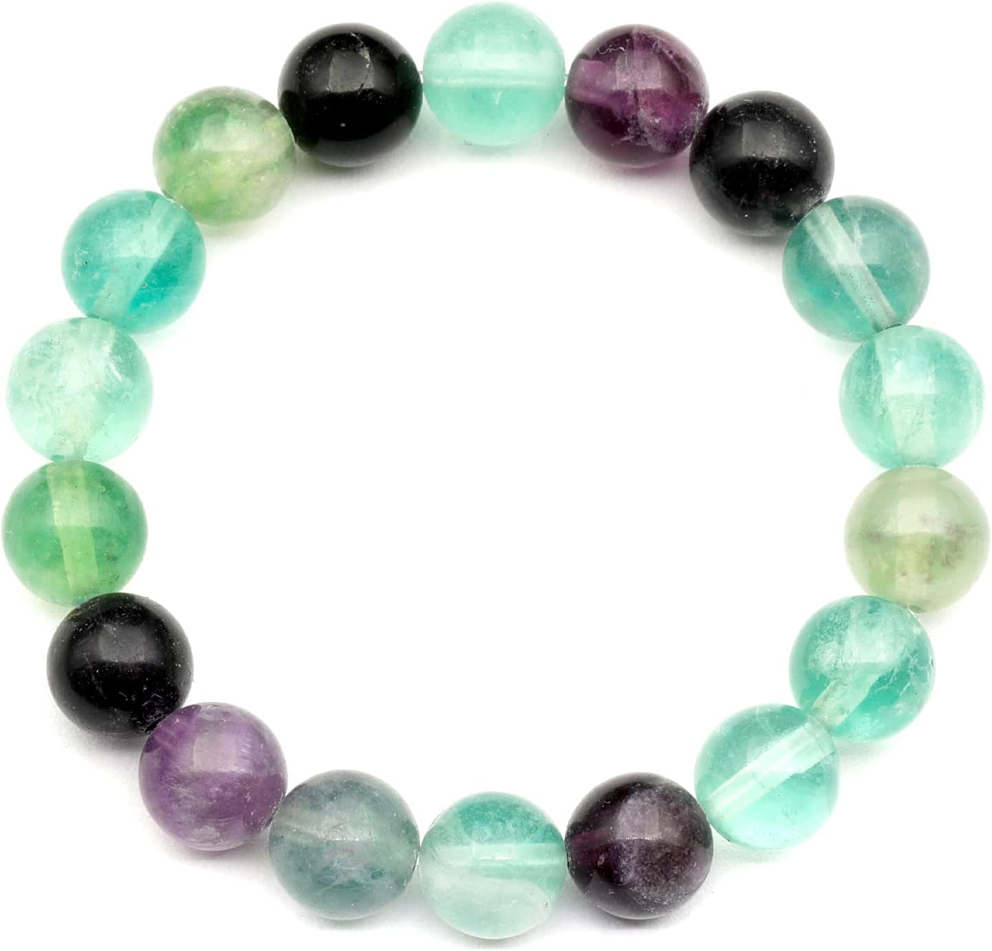 Natural Fluorite Beaded Stretchy Bracelet for Healing Energy