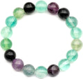 Natural Fluorite Beaded Stretchy Bracelet - Genuine Green (Style NYZW)