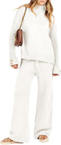 ANRABESS Women's 2 Piece Knit Sweater Lounge Set - Relaxed Fit