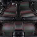 Custom Floor Mats for Cars Full Coverage - Non-Slip Leather Stripes