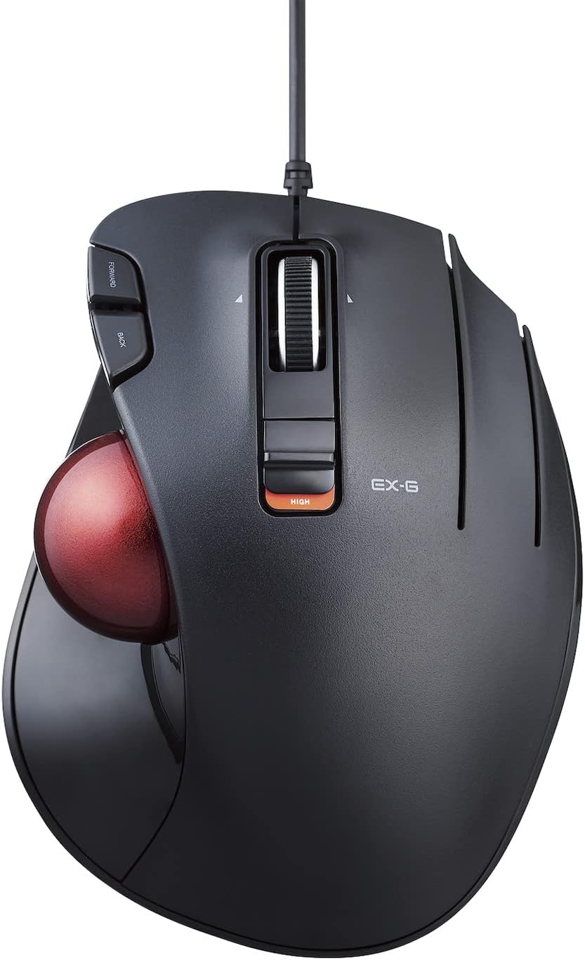 ELECOM EX-G Wired Trackball Mouse for Ergonomic Comfort