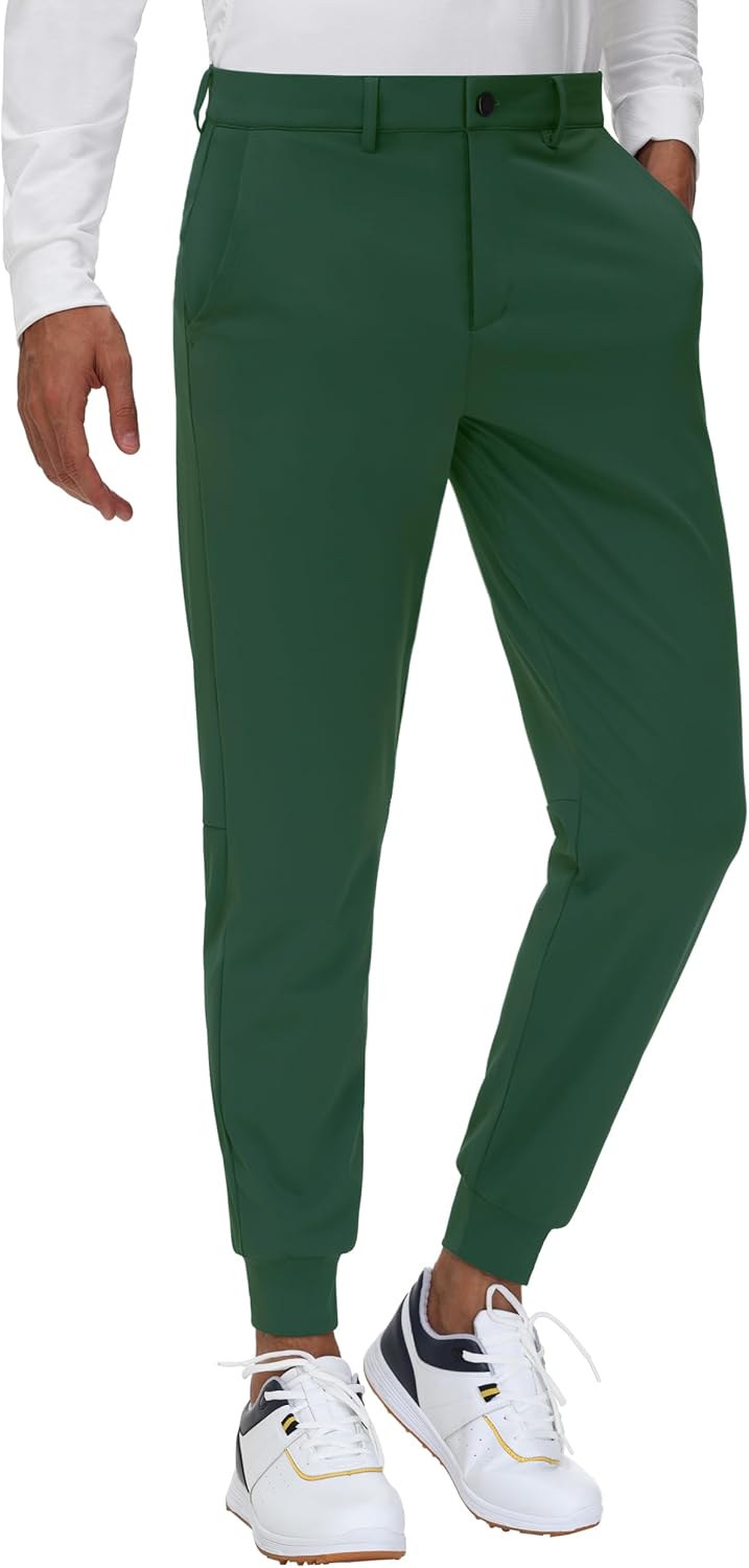 Men's Stretch Golf Joggers with Belt Loops for Comfort & Style