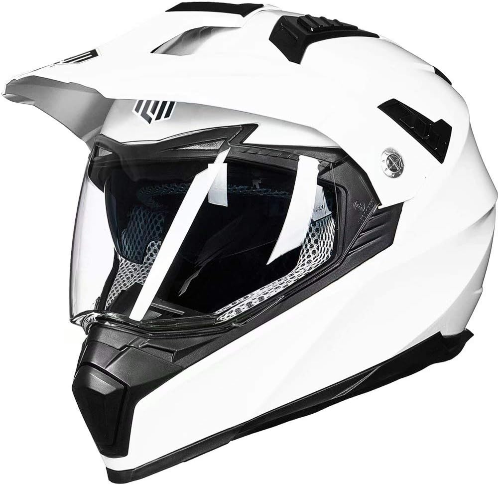 ILM Off Road Motorcycle Dual Sport Helmet with Dual Visors
