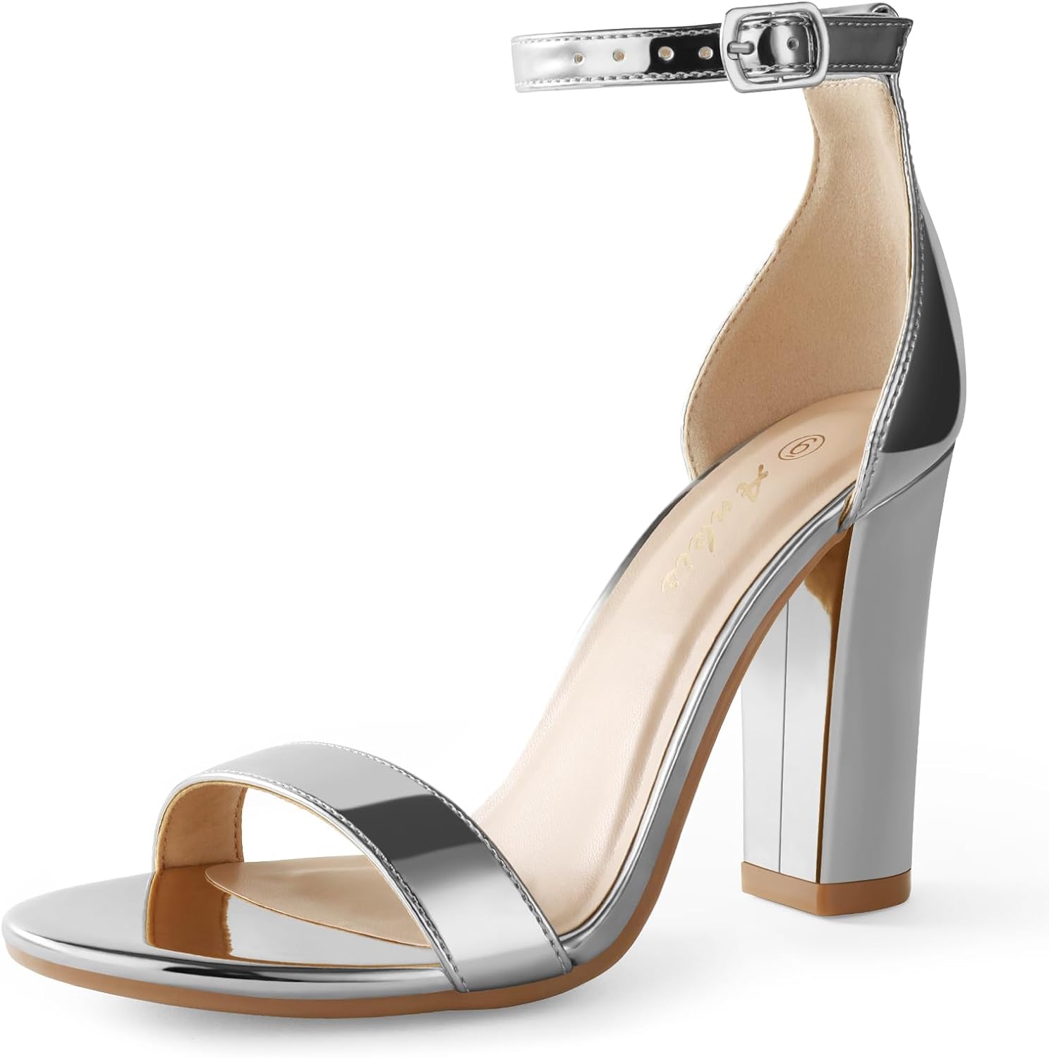 Ankis Nude Black White Heels for Women Open Toe Sandals