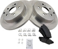 TRQ Rear Brake Pad & Rotor Kit Compatible with 2012-2019 Prius V