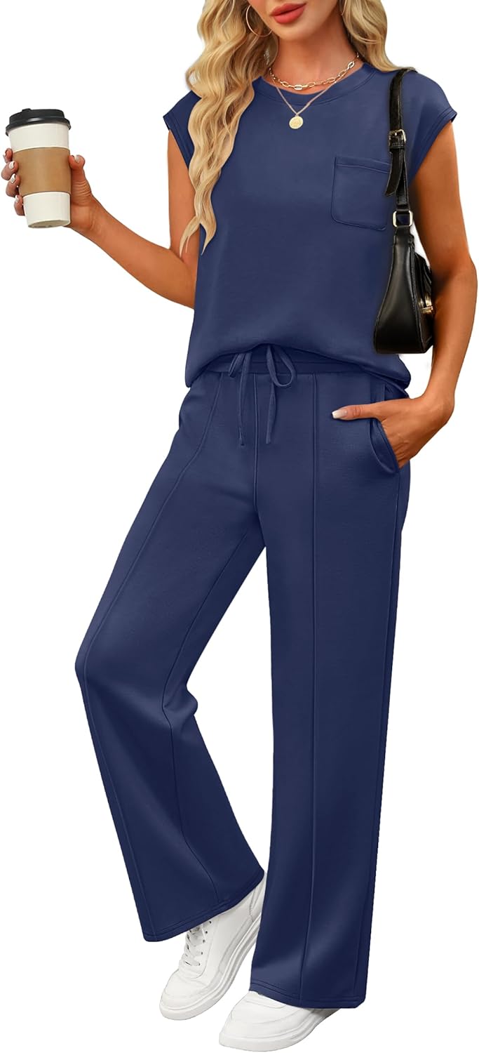ANRABESS Two Piece Sets for Women Summer Casual Lounge Outfits