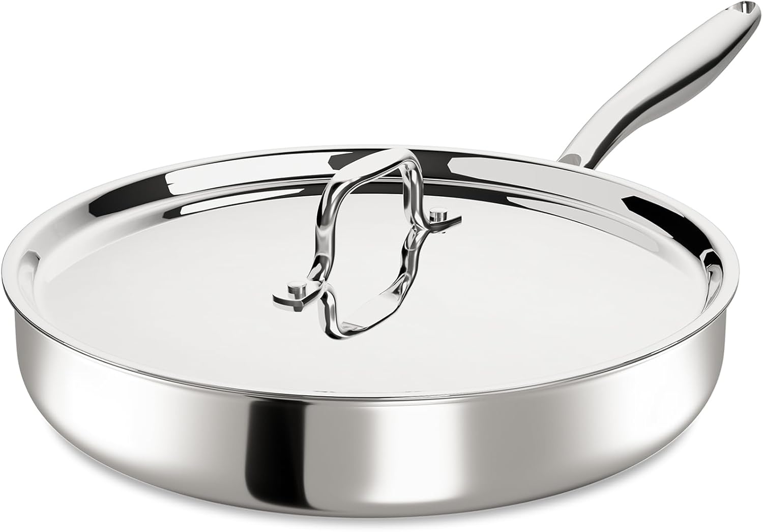 12 Inch Tri-Ply Stainless Steel Frying Pan for Every Kitchen