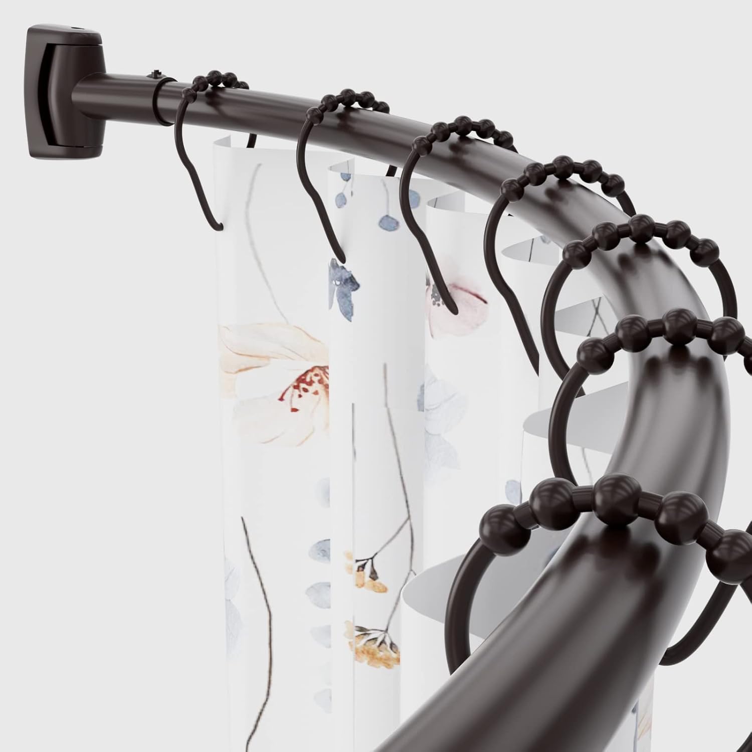 Adjustable Curved Shower Rod for Extra Space and Stability