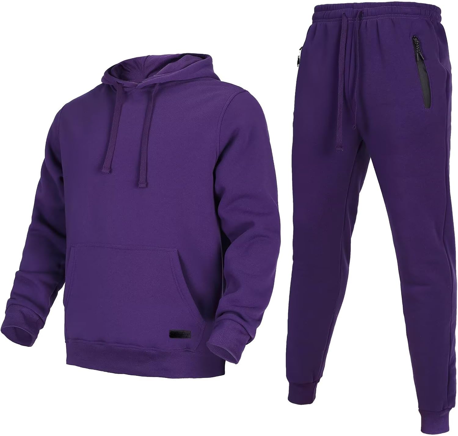 Tracksuit for Men 2 Pieces Fleece Hooded Outfit for Sports