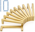 Solid Square Bar Cabinet Handle 3.8 in Brushed Gold - 10-Pack