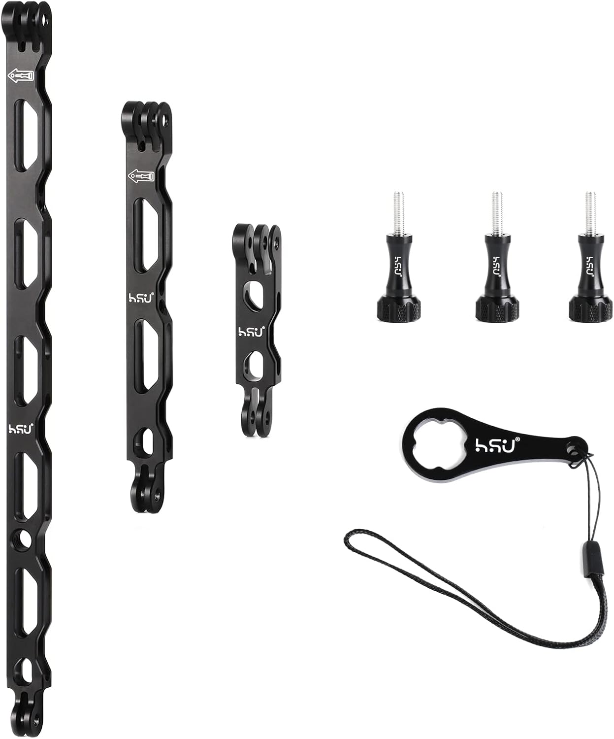 HSU All Aluminum Alloy Extension Arm Kit for GoPro and More