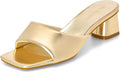 MIRAAZZURRA Heel Mules for Woman Square Open Toe Chunky