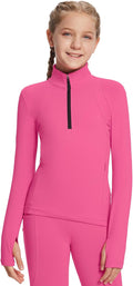 baleaf Girls Long Sleeve Fleece Half Zip Pullover - Warm, Active Fit