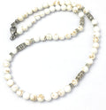 Mens Beaded Necklace 6mm Gemstone and Pewter Accents - Handcrafted