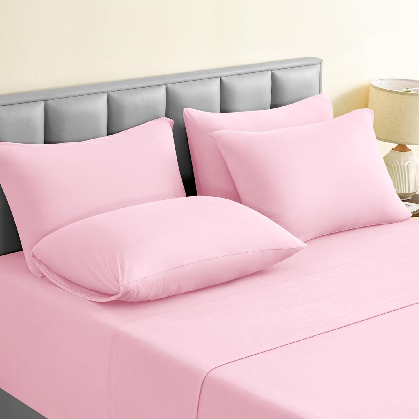 BYSURE Jersey Knit Full Size Bed Sheets Set for Comfort