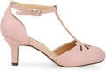 Chase & Chloe New Kimmy-36 Women's Teardrop Cut Out T-Strap Pumps