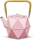 Toptier Cast Iron Teapot - Stovetop Safe Diamond Design, 30 oz