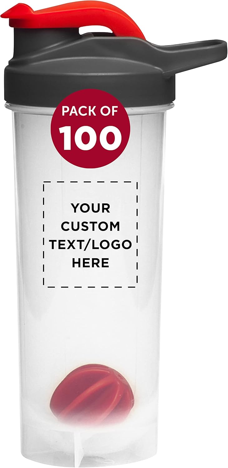 Personalized 24 oz. Shaker Bottles - Bulk Set of 100