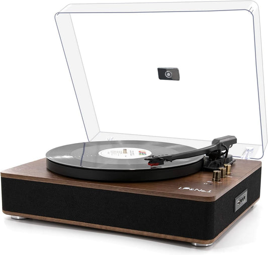 LP&No.1 Record Player with Wireless Playback and Vintage Design
