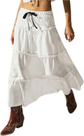 Verdusa Women's Boho Flared Ruffle Maxi Skirt - Flowy Summer Style be