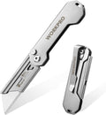 WORKPRO EDC Folding Utility Knife - Compact Stainless Steel Cutter