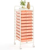 RELAX4LIFE 10 Drawer Rolling Cart - Slim Storage Cart for Craft