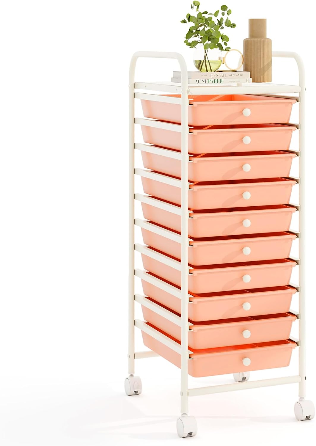 10 Drawer Rolling Cart for Classroom and Office Storage Needs