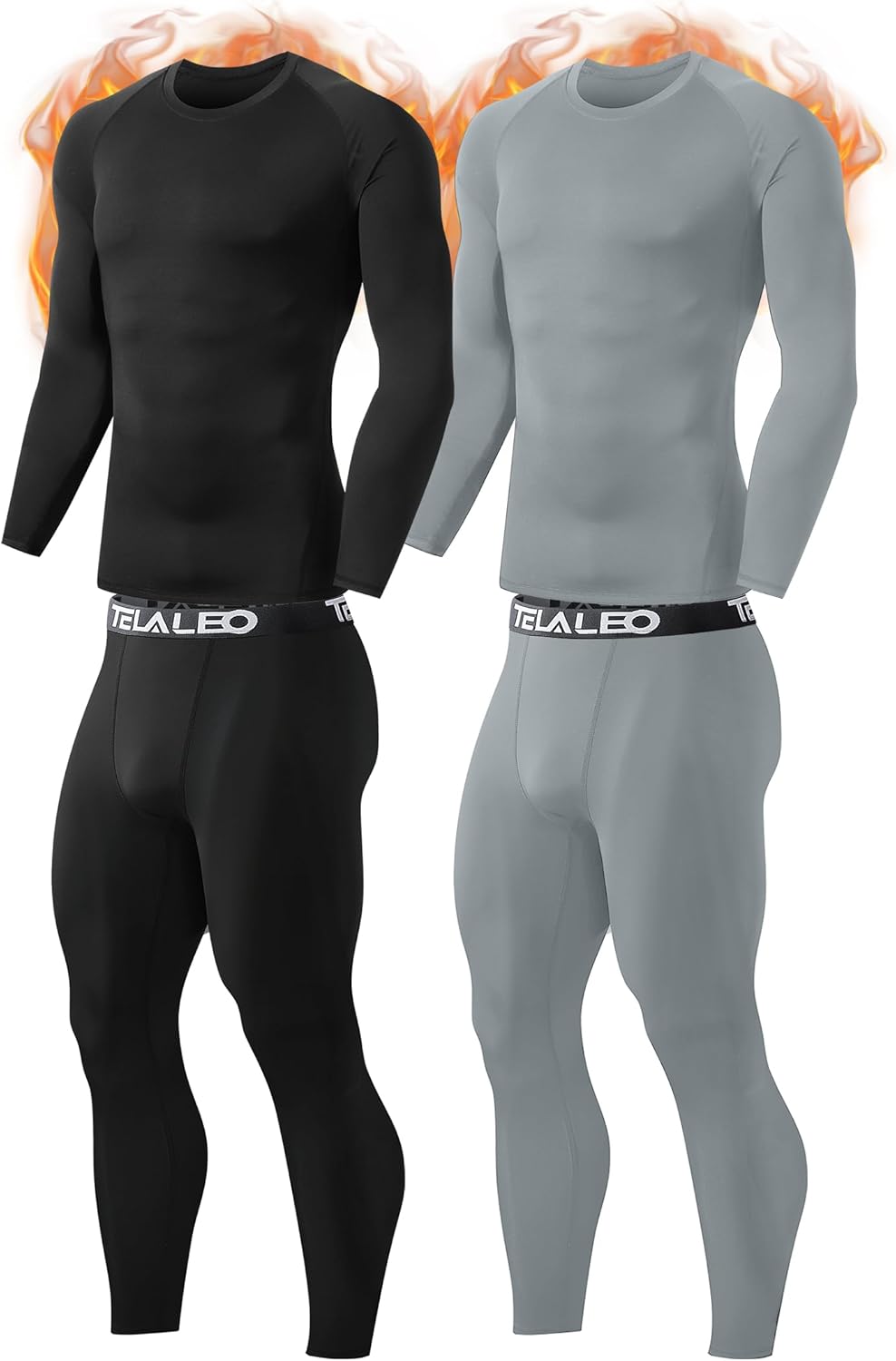TELALEO Mens Thermal Underwear Set for Cold Winter Weather
