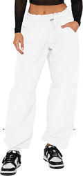 Parachute Cargo Pants Women Drawstring Elastic Waist - Y2K Baggy