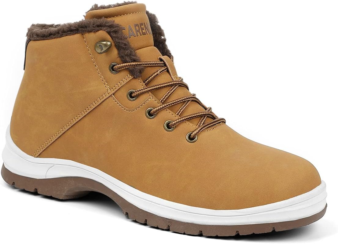 Mens Winter Snow Boots Water Resistant Warm Fur Lined Casual