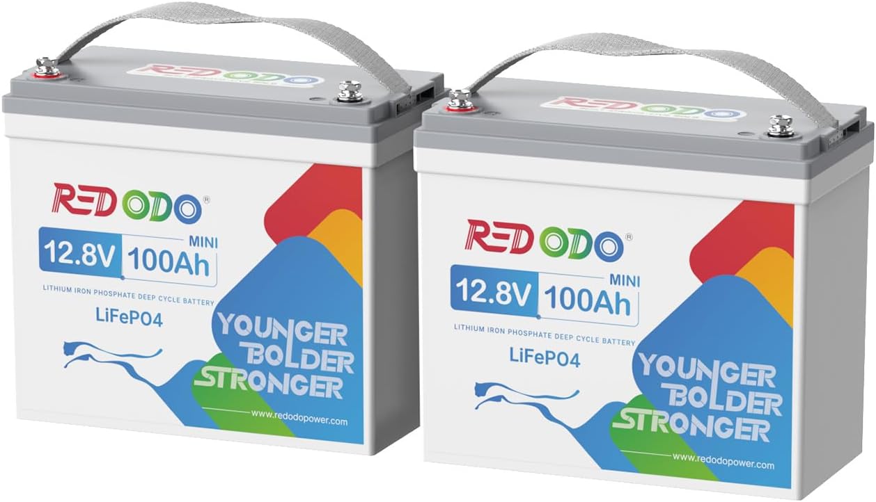 Redodo 12V 100Ah Mini LiFePO4 Battery for RV and Off-Grid Use