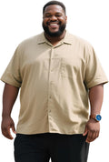 Button Down Shirt Men Big and Tall Short Sleeve 4XL-9XL - Summer Fit