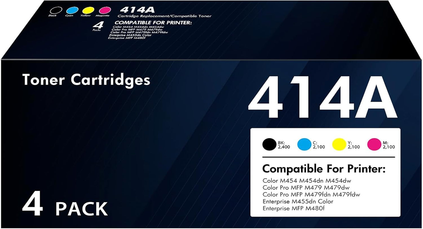 414A Toner Cartridges 4 Pack for HP Color Pro Printers