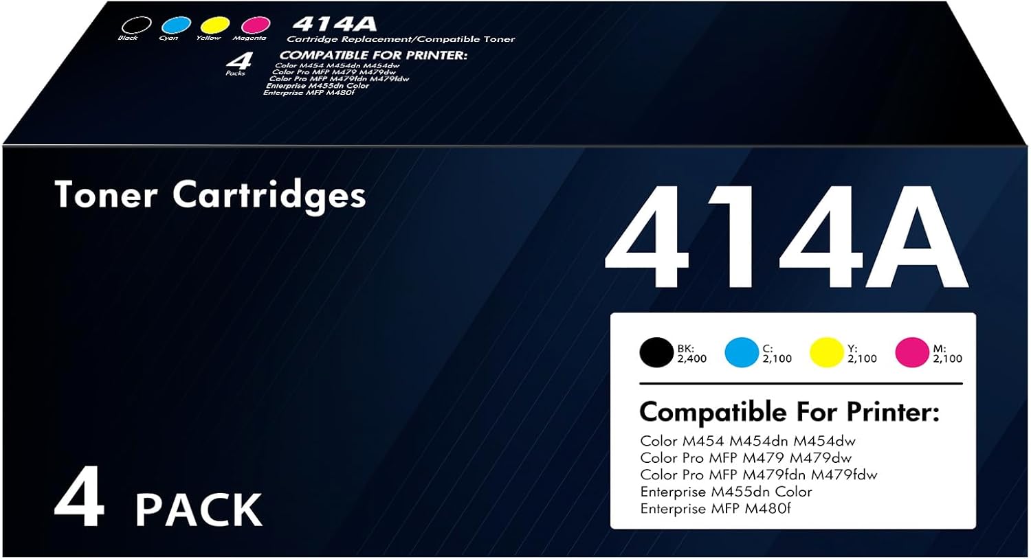 414A Toner Cartridges 4 Pack for HP Color Pro Printers