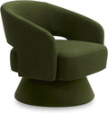 CHITA Swivel Accent Chair Armchair Forest Green - Velvet Barrel Seat