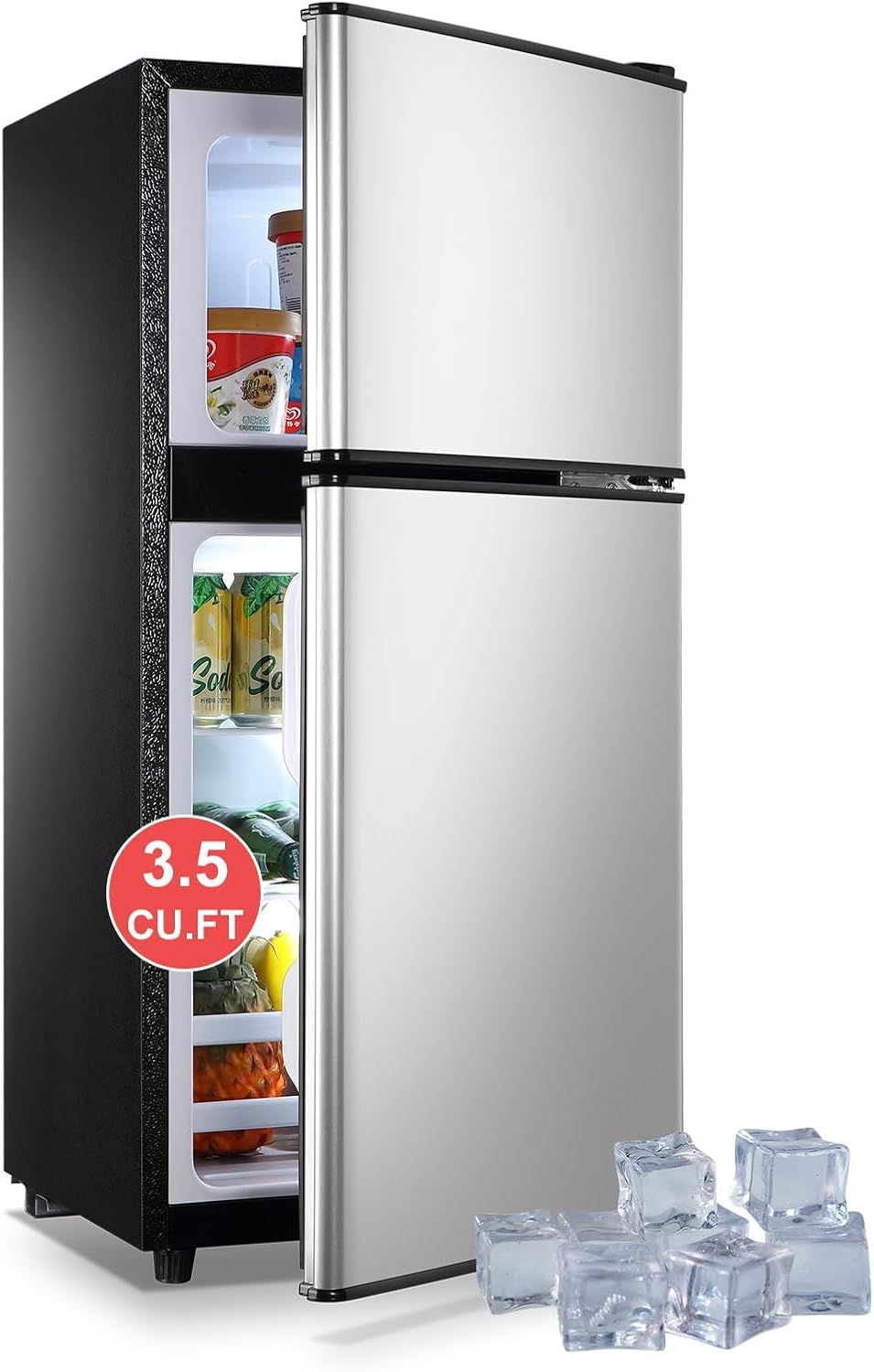 Compact Refrigerator with Freezer 3.5 Cu.Ft for Home or Office