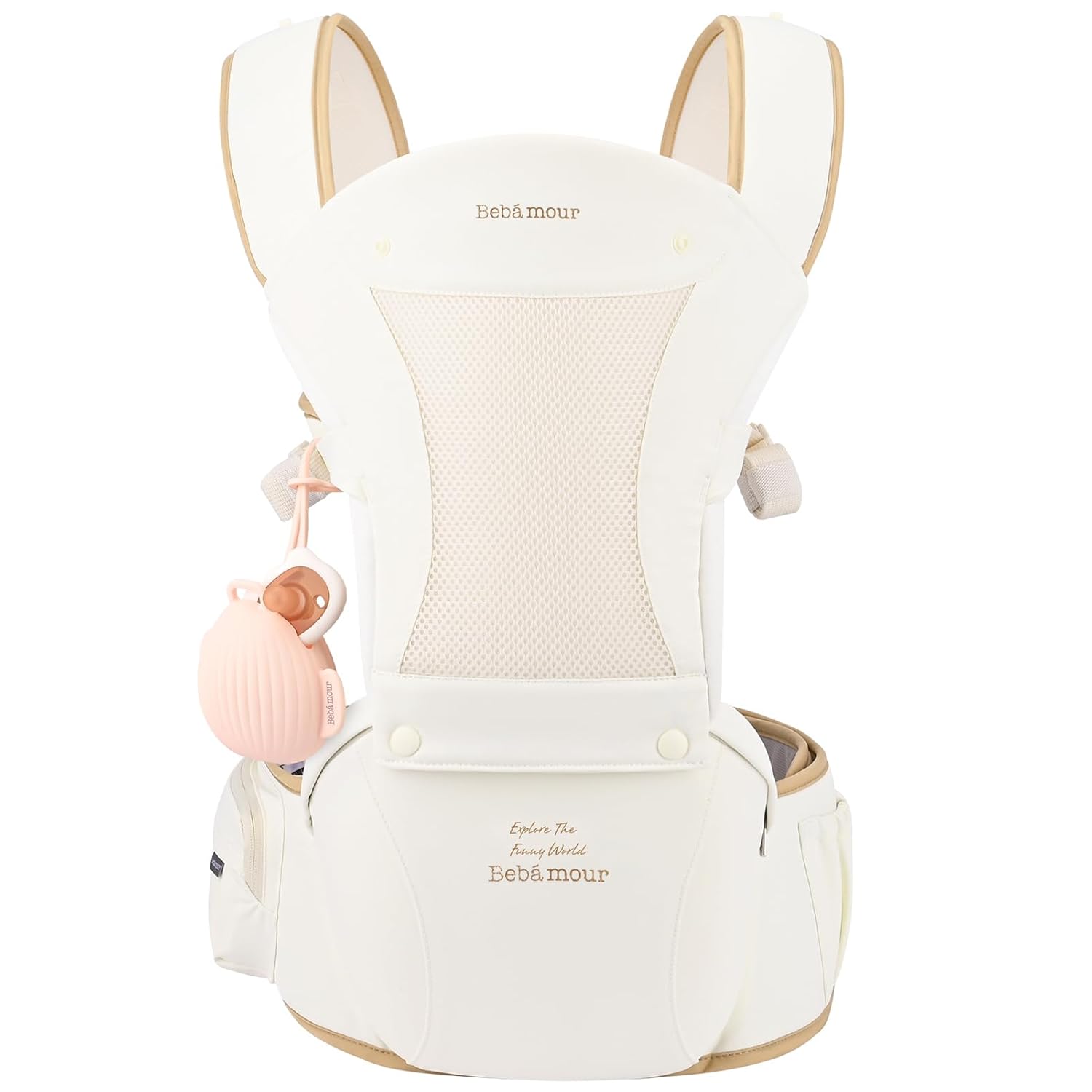 Bebamour Baby Carrier with Hip Seat for All-Position Comfort