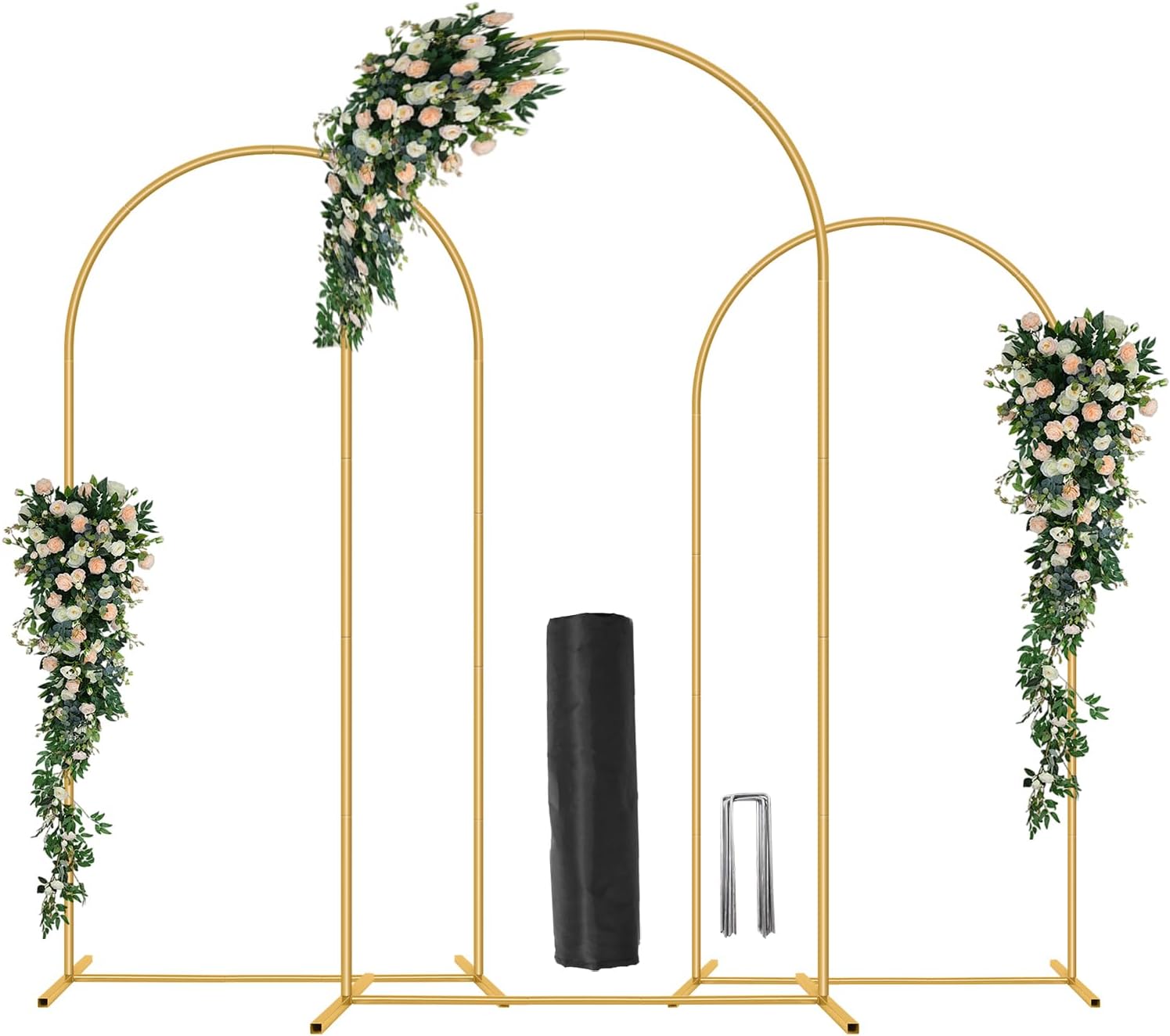 Metal Arch Backdrop Stand Set of 3 for Weddings and Events