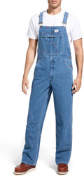 Mens Denim Bib Overalls for Men - Stretch Regular Fit Workwear