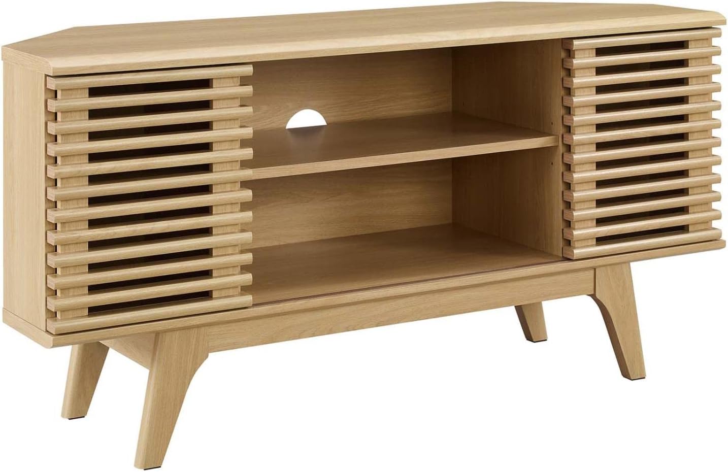 Stylish Oak Corner TV Stand - Modway 46 Media Console
