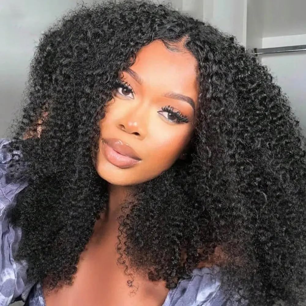 18 Inch Curly Half Wig Human Hair for Effortless Style