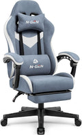 Blue N-GEN GAMING High Back Gaming Chair with Footrest - Ergonomic