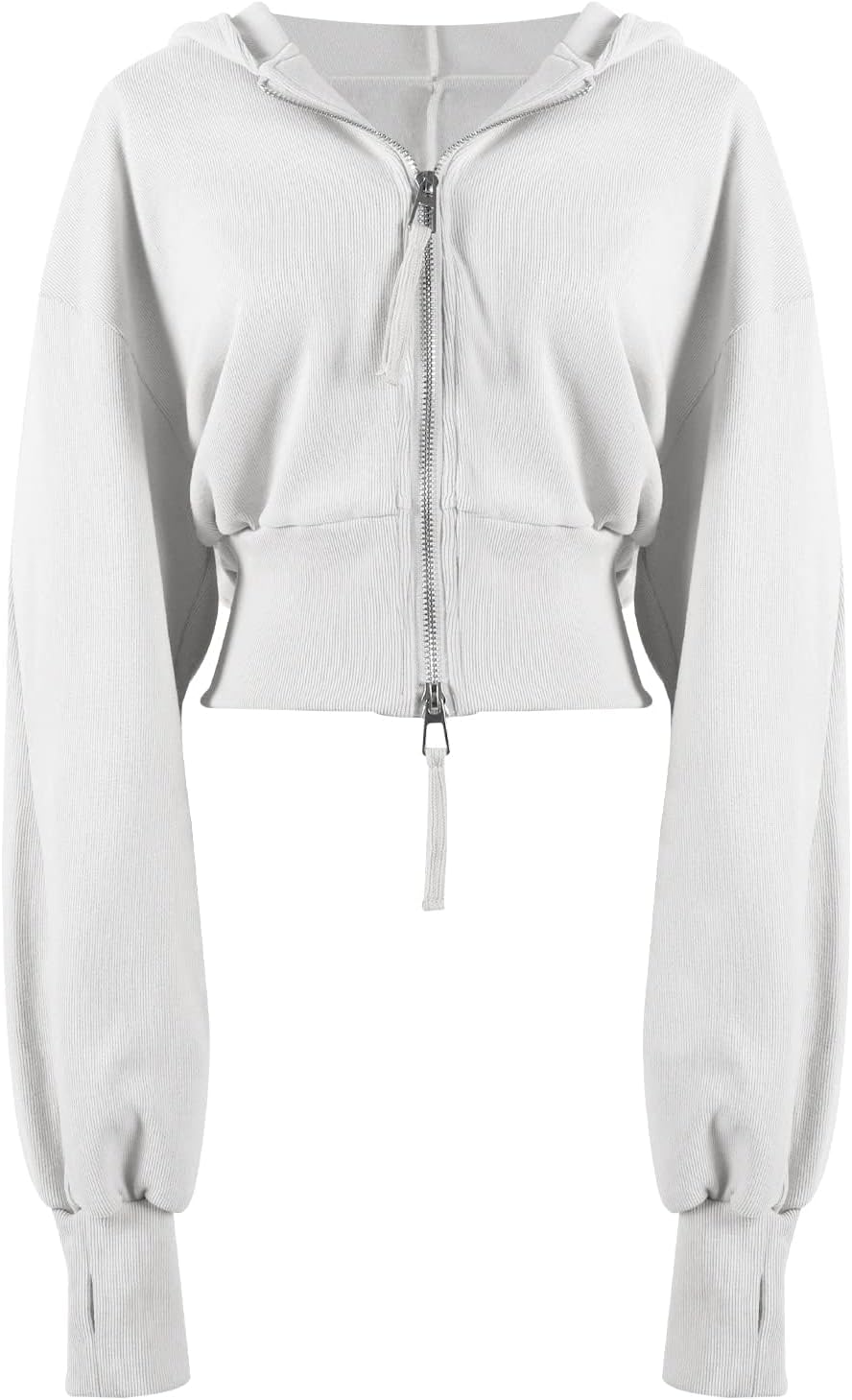 Cropped Zip Up Hoodie for Women - Stylish Workout Jacket