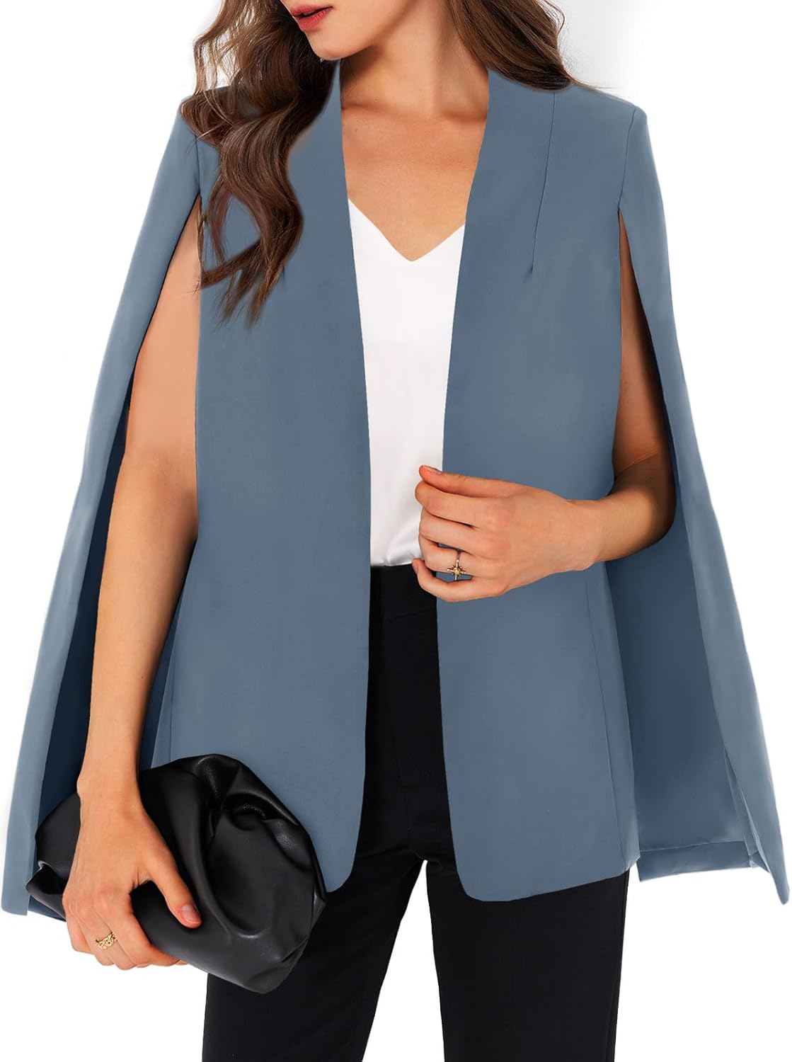GAMISOTE Womens Cape Blazer for Elegant Work and Casual Wear