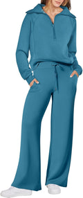 ANRABESS Women 2 Piece Outfits 2025 - Comfortable Wide Leg Lounge Set