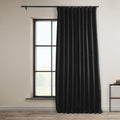 Faux Linen Room Darkening Curtains 100W x 96L - Essential Black